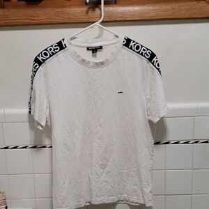 Michael Kors White Tee with Black Accents